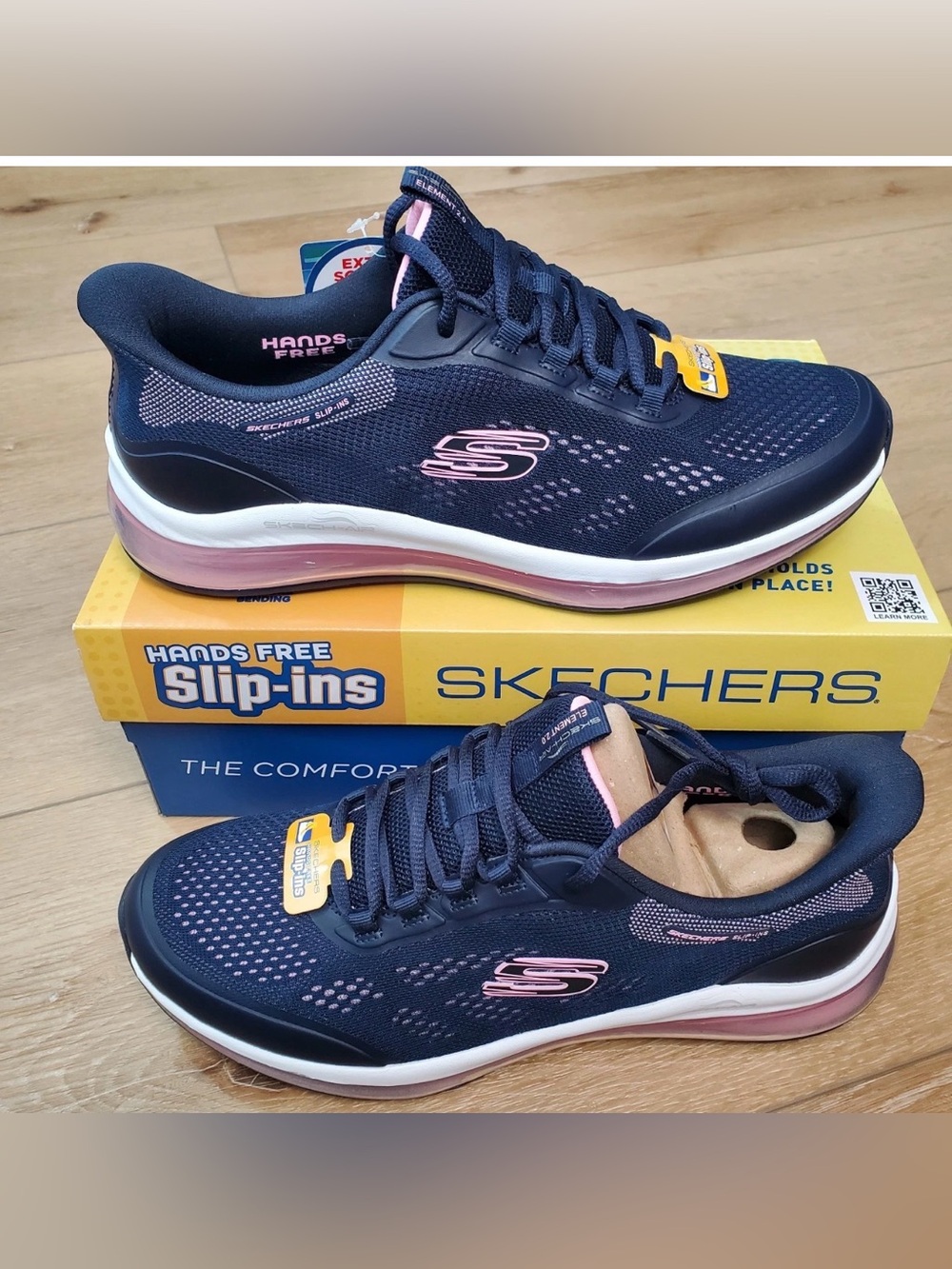SKECHERS Slip-ins Womens Size 11 Skech Air Element 2.0 SKYLINE Navy Blue Sz 8